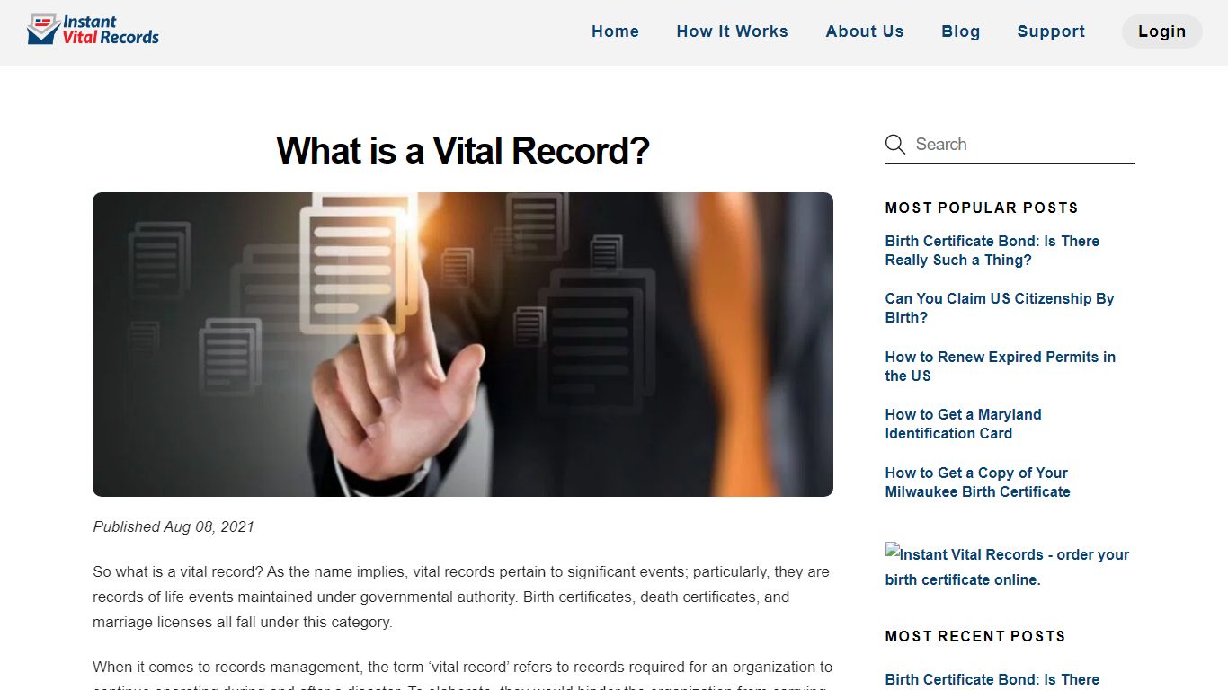 What is a Vital Record? - InstantVitalRecords